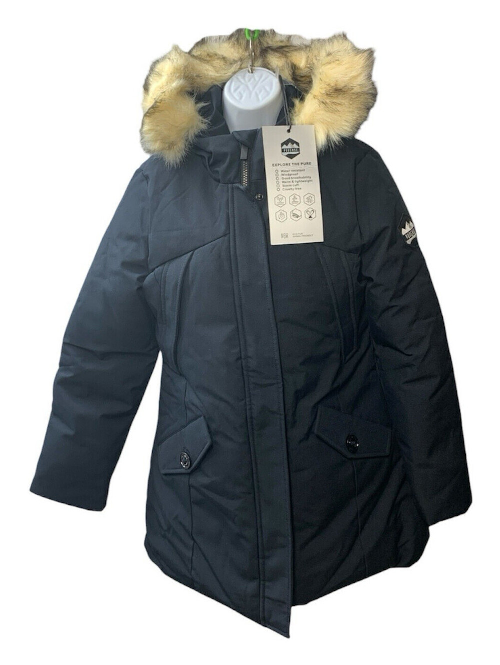 PUREMSX Winter Parkas Women's Water Resistant Thick Warm Down Padded Coat Small